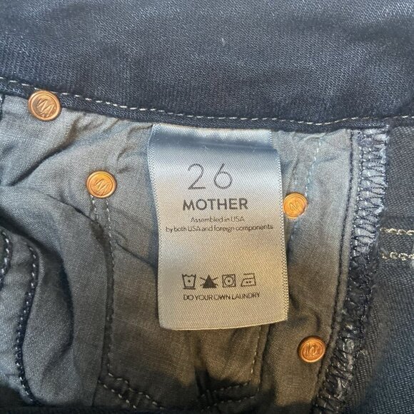 Mother Jeans Womens 26 Blue Denim High Waisted Rise The Looker Coffee Tea Or Me - Picture 8 of 9